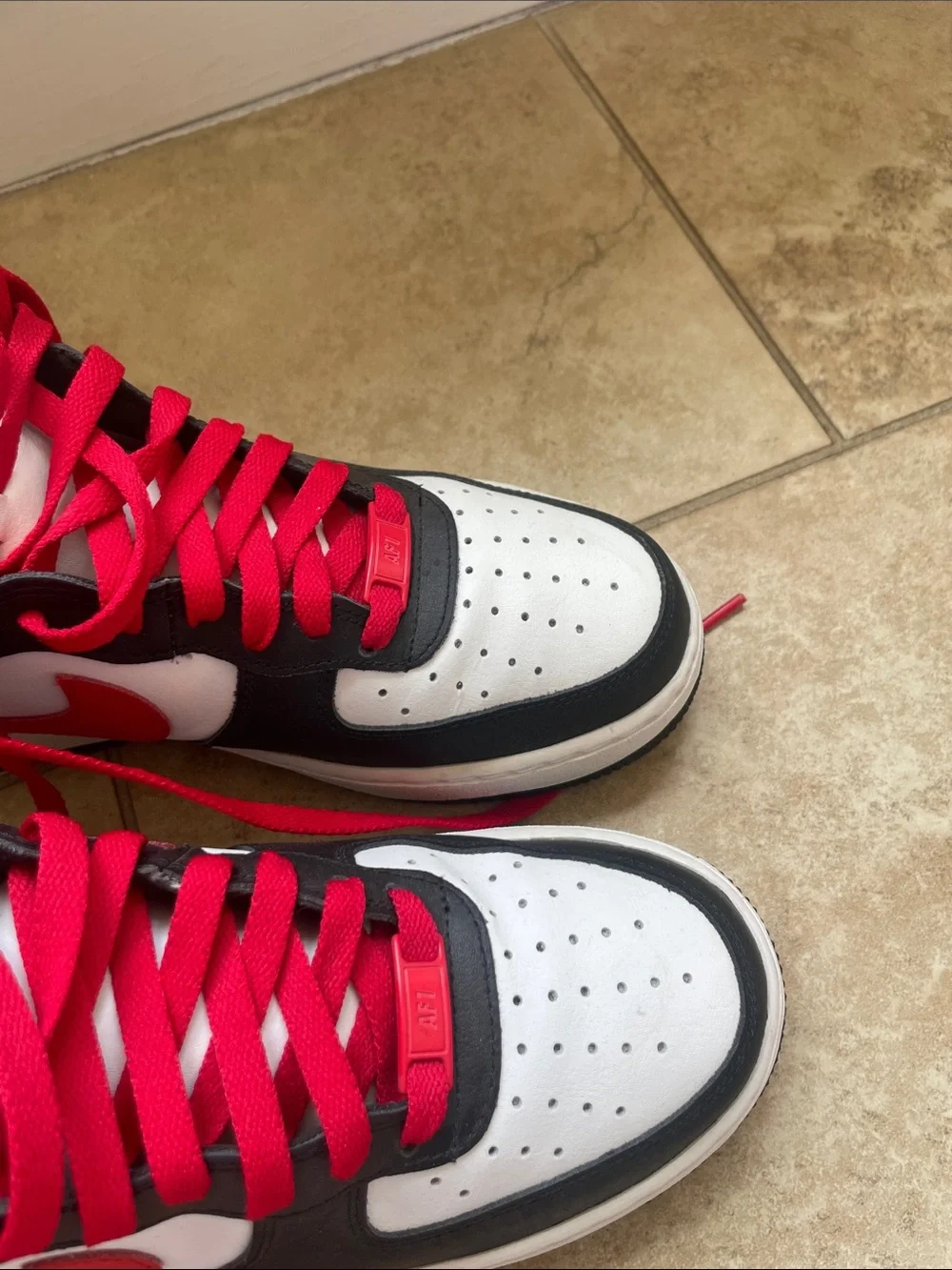 Nike Women’s High Top Sneakers - White, Black & Red
